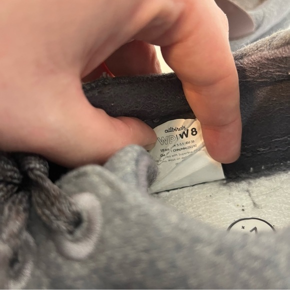 Allbirds Wool Piper Fuji (White Sole) Dark Grey Charcoal Size 8 - Picture 9 of 10